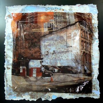 Collages getiteld "NY Park" door Cathie Berthon, Origineel Kunstwerk, Foto Montage Gemonteerd op Aluminium