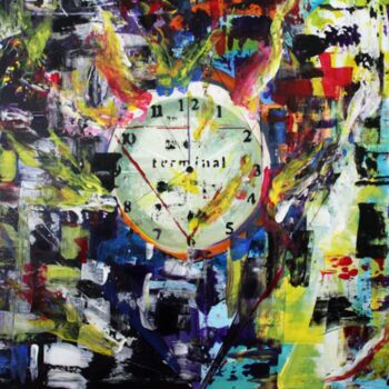 Malarstwo zatytułowany „passe le temps” autorstwa Cathy Dapvril (CDL), Oryginalna praca, Akryl