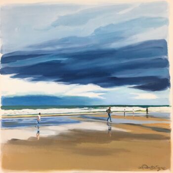 Peinture intitulée "Plage d'hiver 3" par Cathy Doutreligne, Œuvre d'art originale, Acrylique Monté sur Châssis en bois