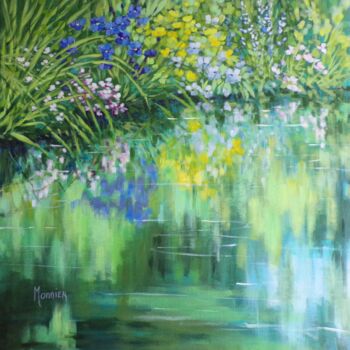 Pintura titulada "Jardin d'eau III  -…" por Cathy Monnier, Obra de arte original, Acrílico Montado en Bastidor de camilla de…