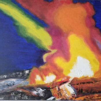 Malarstwo zatytułowany „Boréale volcanique” autorstwa Cathy Occo, Oryginalna praca, Olej
