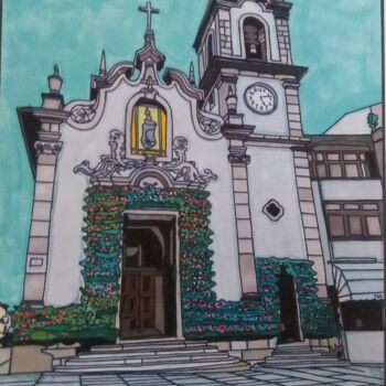 Drawing titled "Vila Praia de Ancora" by Cathy Scosceria, Original Artwork, Marker