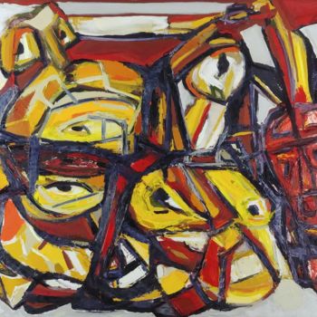 Pintura titulada "Transes cheyennes" por Catali, Obra de arte original, Oleo Montado en Bastidor de camilla de madera