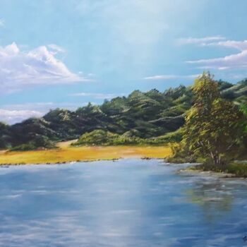 Pintura titulada "O lago.jpg" por Cau Zacharias, Obra de arte original, Oleo