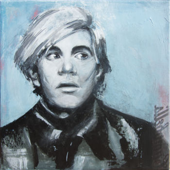 Painting titled "Andy Warhol" by Cbaud, Original Artwork, Acrylic Mounted on Wood Stretcher frame