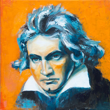 Malerei mit dem Titel "Beethoven" von Cbaud, Original-Kunstwerk, Acryl Auf Keilrahmen aus Holz montiert