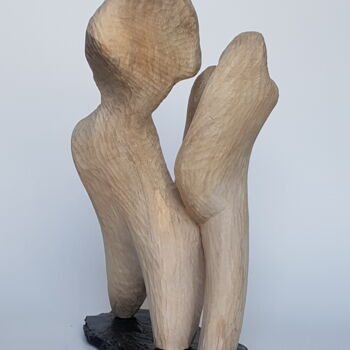 Rzeźba zatytułowany „Deux” autorstwa Cécile Devezeaux De Lavergne, Oryginalna praca, Drewno