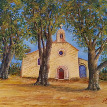 Peinture intitulée "chapelle-de-l-abbay…" par Cécile Labossière, Œuvre d'art originale, Huile