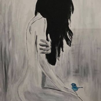 Schilderij getiteld "naked soul" door Cecília Vilas Boas, Origineel Kunstwerk, Acryl