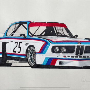 图画 标题为“BMW 3.0 csl” 由Ced Crn, 原创艺术品, 标记