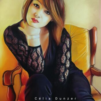 Painting titled "Autoportrait n°2" by Célia Dunzer, Original Artwork, Pastel