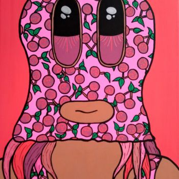 Malerei mit dem Titel "Pussy Griotte" von Celin Fromthewood, Original-Kunstwerk, Acryl