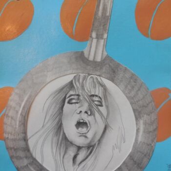 Peinture intitulée "Poêlée orgasmique 1" par Céline Mahe, Œuvre d'art originale, Acrylique