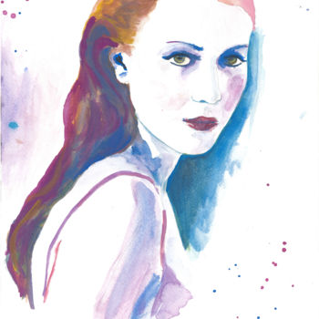 Painting titled "Ema" by Céline Vicente, Original Artwork, Watercolor