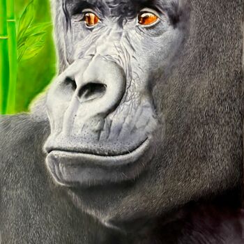 Painting titled "Gorilla Big" by Johan De Champs, Original Artwork, Acrylic