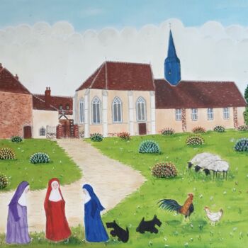 Pintura titulada "Abbaye St Nicolas" por Chantal Le Pape, Obra de arte original, Acrílico