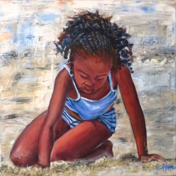 Schilderij getiteld "SUR LE SABLE" door Chantal Martin (chm), Origineel Kunstwerk, Acryl