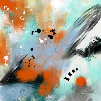 Digitale Kunst mit dem Titel "En route" von Chantal Proulx, Original-Kunstwerk, Digitale Malerei