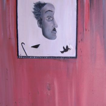 Peinture intitulée "C. CHAPLIN  LE VISI…" par Chantal Roussel Roggia, Œuvre d'art originale, Huile