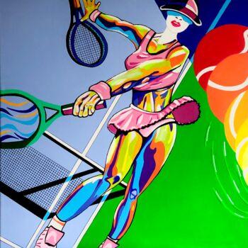 Peinture intitulée "La couleur en Tennis" par Chanterax, Œuvre d'art originale, Acrylique Monté sur Châssis en bois