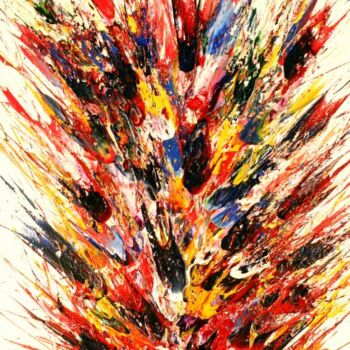 Картина под названием "Fleurs de Paon" - Charles Carson, Подлинное произведение искусства, Акрил