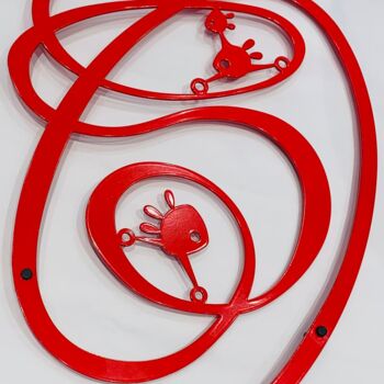 Escultura titulada "Vire volte rouge" por Charles Stratos, Obra de arte original, Acero inoxidable