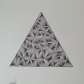 Drawing titled "Triangle" by Gaignart, Original Artwork, Ballpoint pen