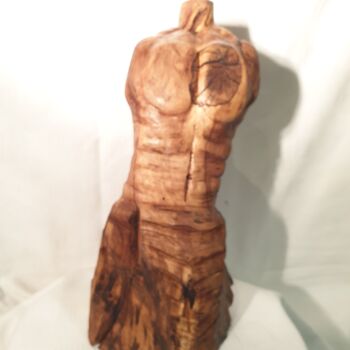 Sculpture titled "Achille" by Charly Carpentier, Original Artwork, Wood