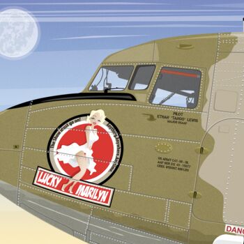 Grafika cyfrowa / sztuka generowana cyfrowo zatytułowany „C-47 "lucky marilyn"” autorstwa Cheese, Oryginalna praca, 2D praca…