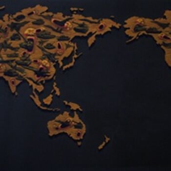 Peinture intitulée "World Map" par Chenqiuchi, Œuvre d'art originale