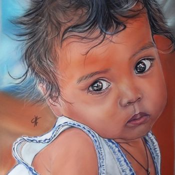 Painting titled "" Don't forget me..…" by Véronique Chevalier, Original Artwork, Pastel