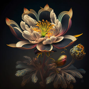 Digital Arts titled "Fleur inconnue" by Alf, Original Artwork, Digital Painting