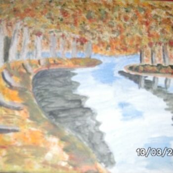 Painting titled "canal du midi" by Nathy, Original Artwork