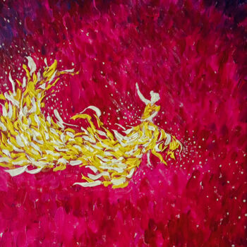 Картина под названием "A Dancer's Dream" - Chong, Подлинное произведение искусства, Акрил Установлен на Деревянная рама для…
