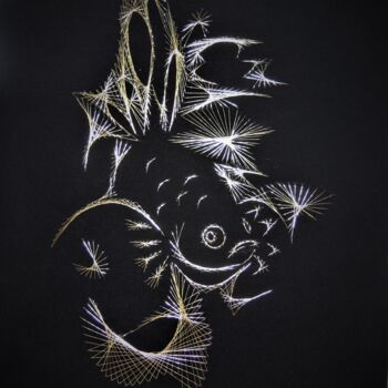 "fish" başlıklı Tekstil Sanatı Choumissa Vivien tarafından, Orijinal sanat, İplik Sanatı