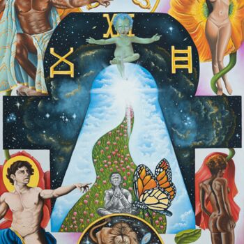 Peinture intitulée "Ecce Homo" par Chrice Mayouma, Œuvre d'art originale, Huile