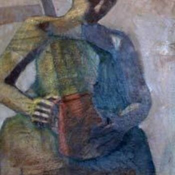 Painting titled "Lady With A Jug" by Chris Fendley, Original Artwork