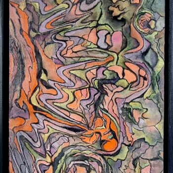 Картина под названием "Éruption solaire" - Chris Loriot, Подлинное произведение искусства, Масло