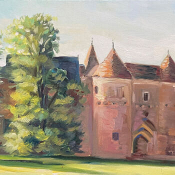 Pintura titulada "Le Château fort d'A…" por Christel Fréon, Obra de arte original, Oleo Montado en Bastidor de camilla de ma…