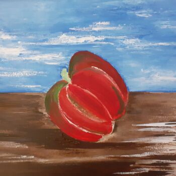 Peinture intitulée "Couleur poivron ?" par Christelle Carlton, Œuvre d'art originale, Acrylique