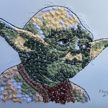 Collages titulada "Yoda : The star was…" por Christelle Hayez, Obra de arte original, Collages