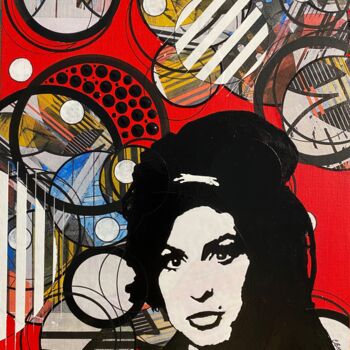Painting titled "Amy" by Christelle Riffet (Céhère), Original Artwork, Acrylic Mounted on Cardboard