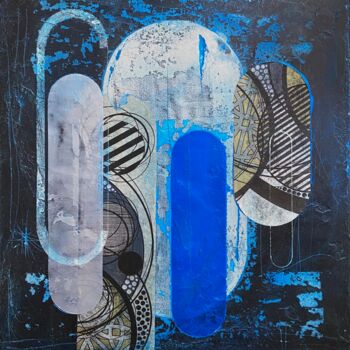 "PRIMARY BLUE" başlıklı Tablo Christelle Riffet (Céhère) tarafından, Orijinal sanat, Akrilik Ahşap Sedye çerçevesi üzerine m…