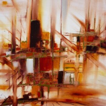 Painting titled "3ème étage sans asc…" by Christelle Veron Cherbonnier, Original Artwork