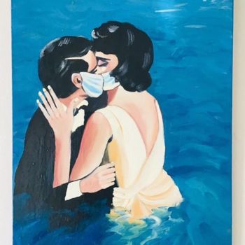 Pintura intitulada "Le baiser" por Christelle Delorme, Obras de arte originais, Óleo