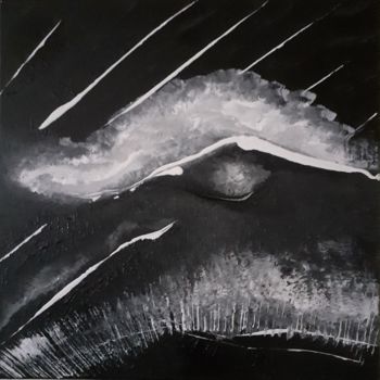 Pintura titulada "Oeil nocturne" por Christelle Huillery, Obra de arte original, Acrílico