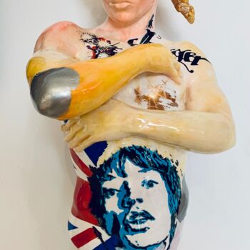 Skulptur mit dem Titel "Jagger" von Christian Della Giustina, Original-Kunstwerk, Keramik