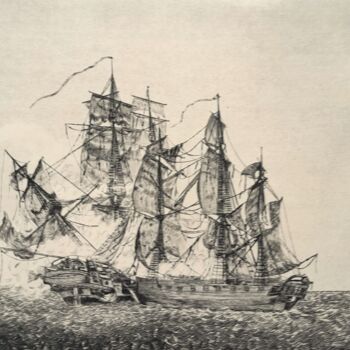 Gravures & estampes intitulée "La Bayonnaise" par Christian Nouyrigat, Œuvre d'art originale, Gravure