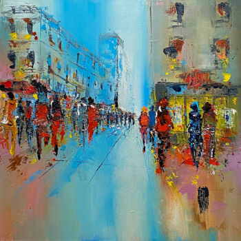 Painting titled "Un Après-midi réf 1…" by Christian Raffin, Original Artwork, Oil Mounted on Wood Stretcher frame