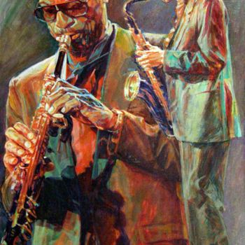 Pintura titulada "jazz painting 2" por Christian Rolland, Obra de arte original, Oleo